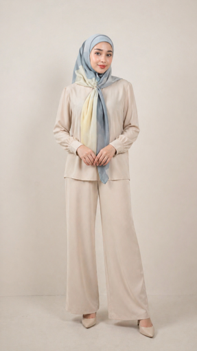 Picture of Noorahi's Aromatic Designer Premium Cotton Voile Hijab Scarf (Baby Seam Stitching) 115cm x 115cm - NRQT-APCV115X27-P003