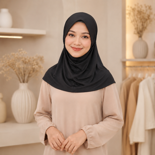 Picture of Noorahi's Plain Instant Hijab Premium Crystal Hemp Soft Series